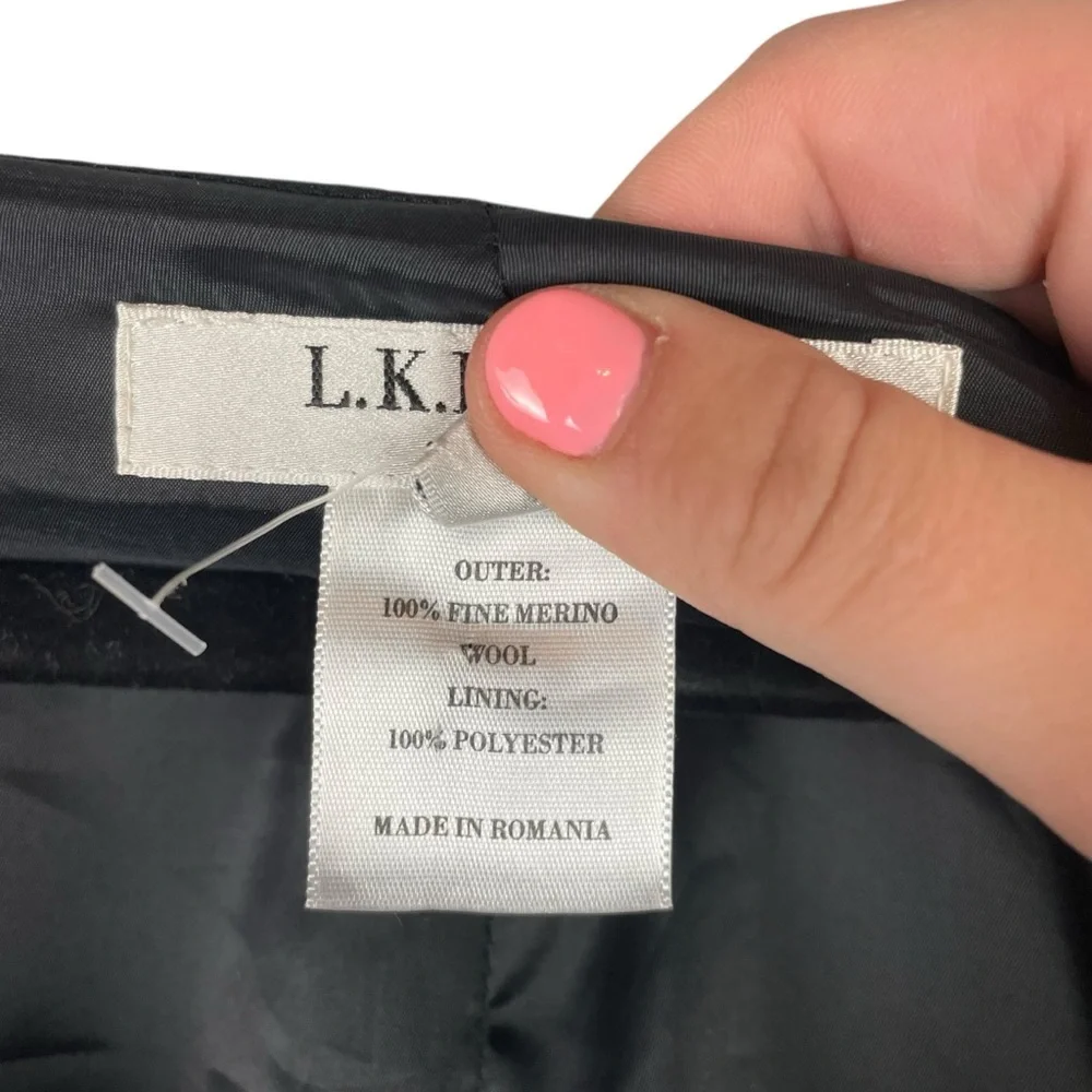 L.K. Bennett London Gray Plaid Wool Dress Size 6 US UK 10 EU 38 Fine Merino Wool